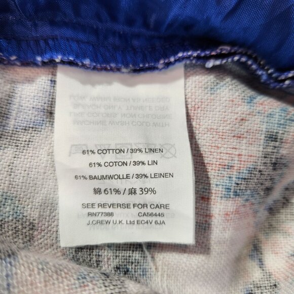 J. Crew Floral Print Cotton Linen Blend Shorts Blue Pink Womens Size 8 - Picture 11 of 15